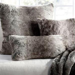 Faux Fur Pillow Cover - GRAY OMBRE - 18x18