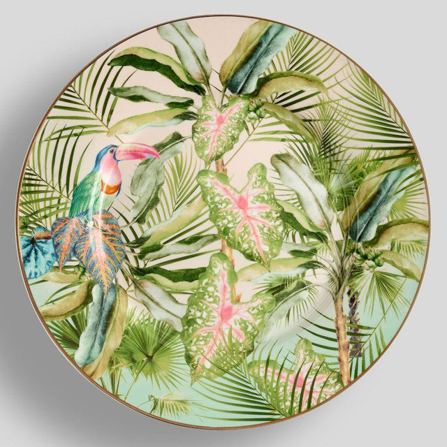 Cynthia Rowley Tropical Toucan Dinner Plates, Set of 4 - Multi