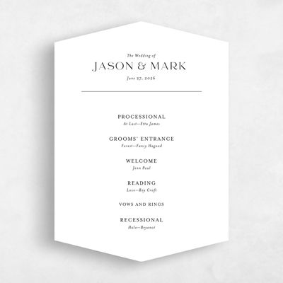 White Diamond Wedding Program - Corao