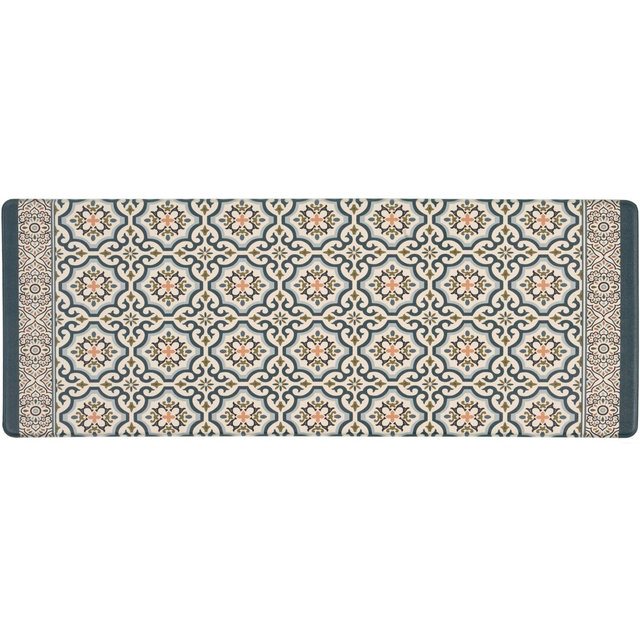 World Rug Gallery Kitchen Durable Anti Fatigue Standing Mat - Blue 18"x47"