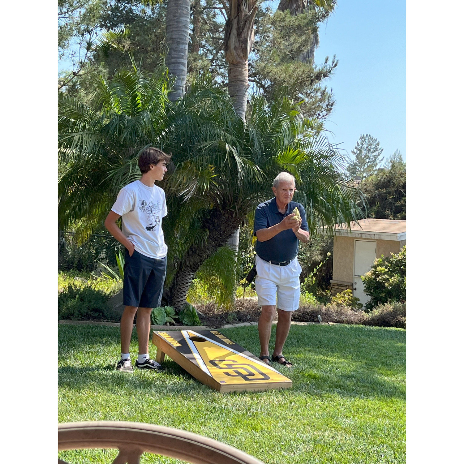 Playing Corn Hole with Billy, June, '24