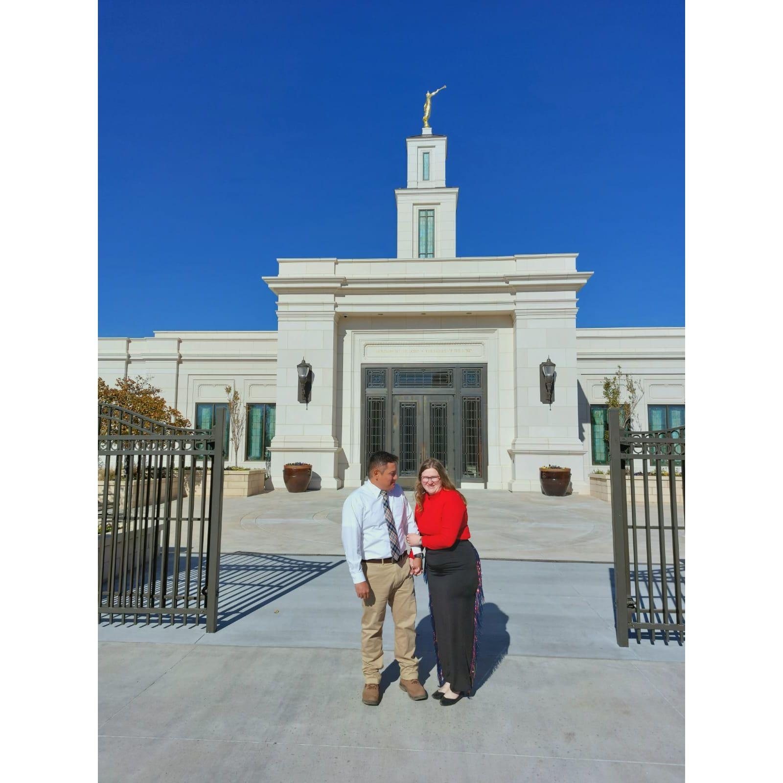 Our first trip to the temple together.