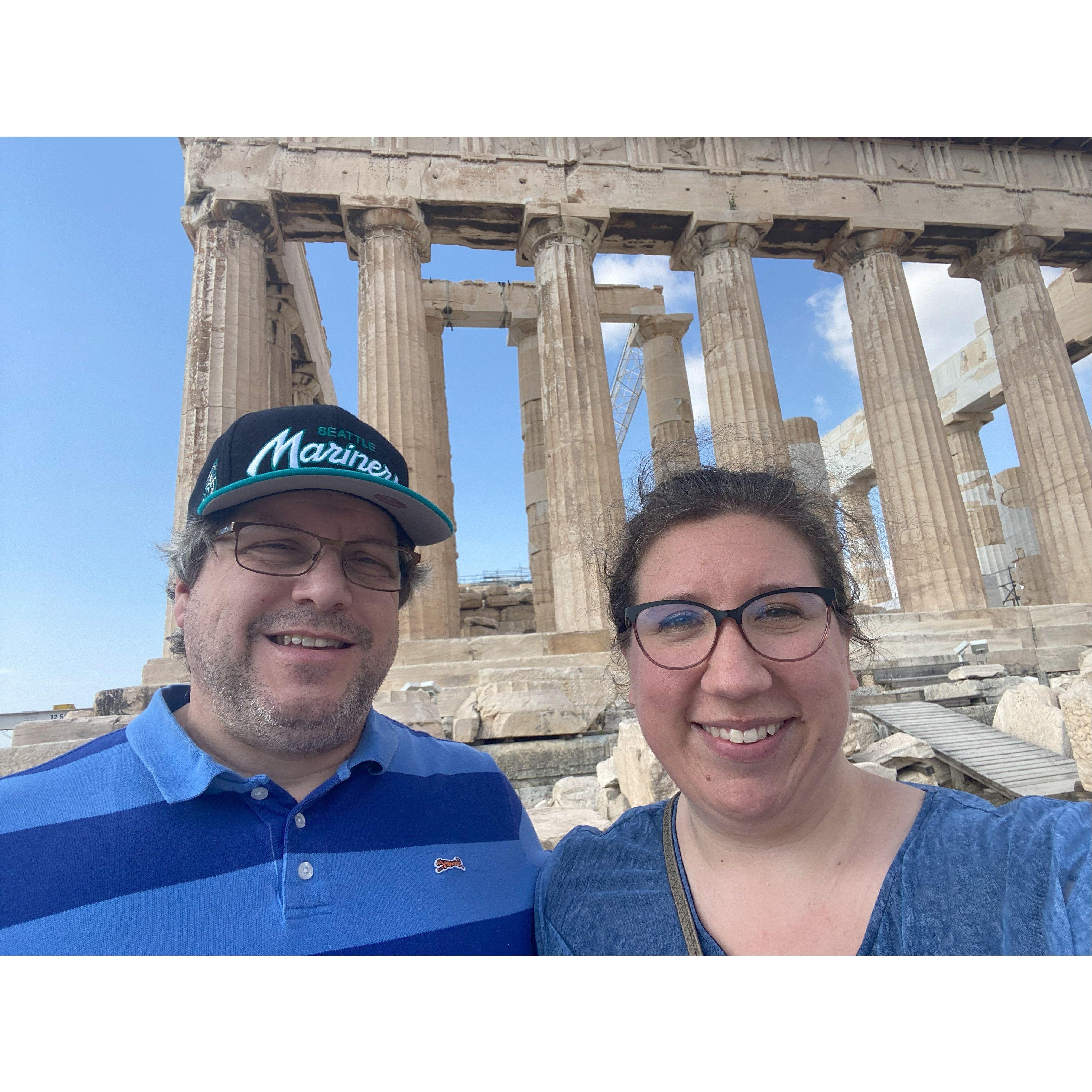 At the Acropolis at Athens! After spending most of the week seeing it from afar, it was great to finally be there!