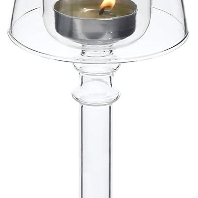 Gurfuy Clear Glass Hurricane Candleholder - Desk Lamp Shaped Glass Hurricane Candle Holder Crystal Decorative Candle Stand for Table Wedding Dinning Centerpieces Party Supplies Festival Decor