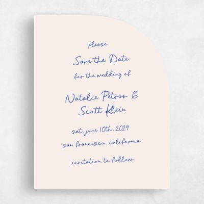 Beige Half arch Wedding Save the Date - Morgay Portrait