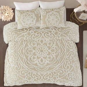 King Size Cecily Cotton Chenille Medallion Comforter Set