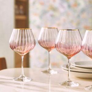 Waterfall Red Wine Glasses, Set of 4 PINK
