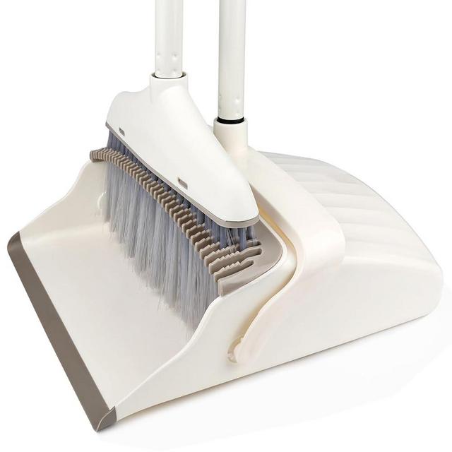 Broom and Dustpan Set for Clean - Broom with Dustpan Combo Set, 61" Broom and Dust Pan with Handle, Kitchen Broom Dustpan Set