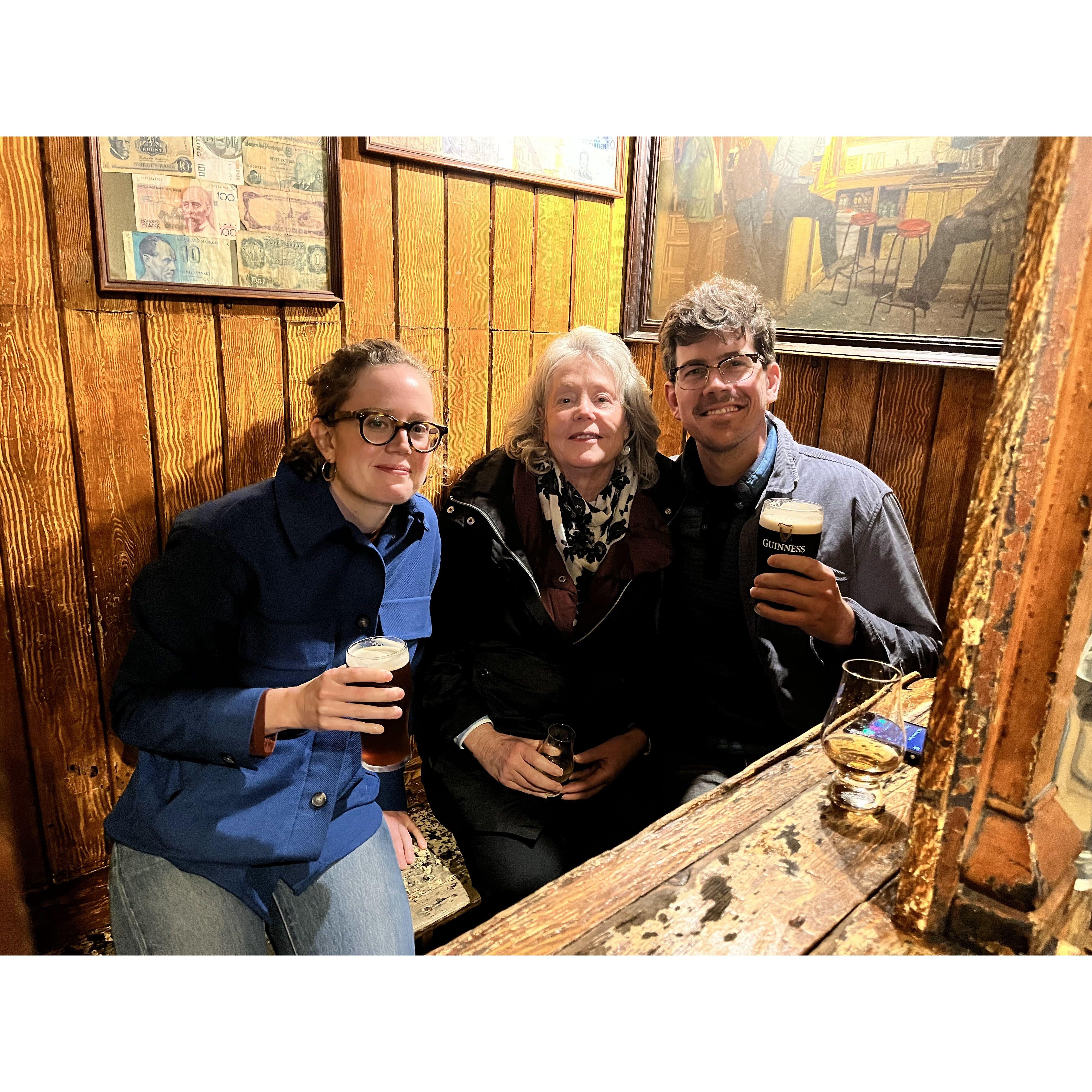 Jimmy with his sister and mom in Ireland, October 2022