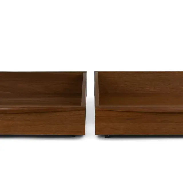 Lenia Walnut Underbed Storage Drawer Set