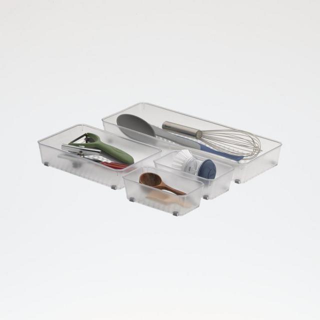 Spectrum Hexa Clear Frost In-Drawer Organizers, Set of 4