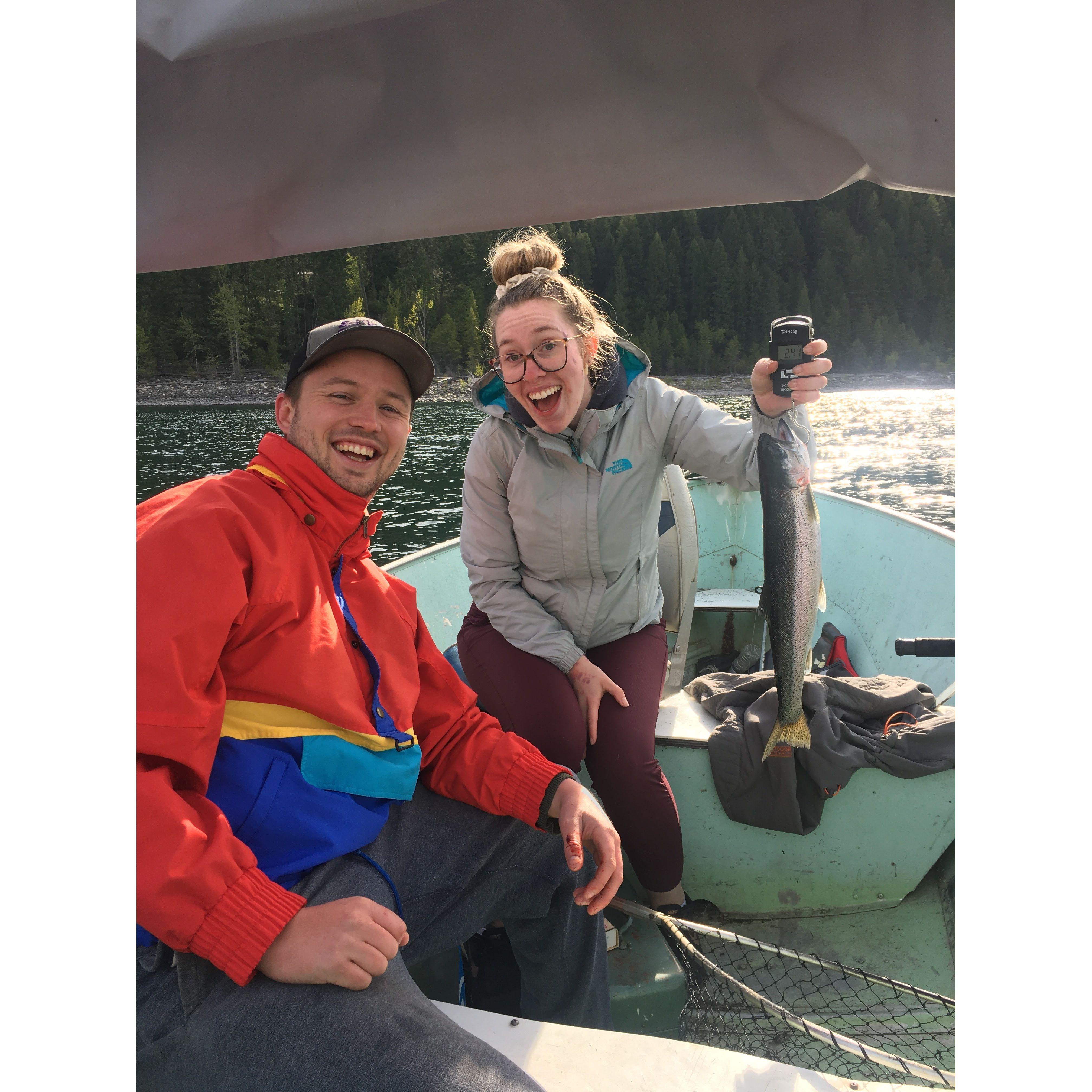 when leanne caught a bigger fish than logan... had to be recorded