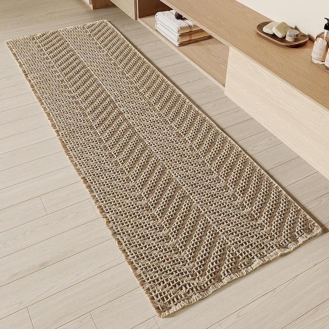 BULULOM Bath Matts for Bathroom,Upgraded Waffle Super Absorbent Bath Mat,Bathroom Rugs Non Slip Washable, Quick Dry Shower Mats, Ultra Soft Bath Mats for Bathroom Floor,Brown,2'*6'
