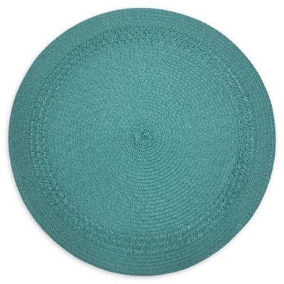 Spiral Border Round Placemat in Turquoise