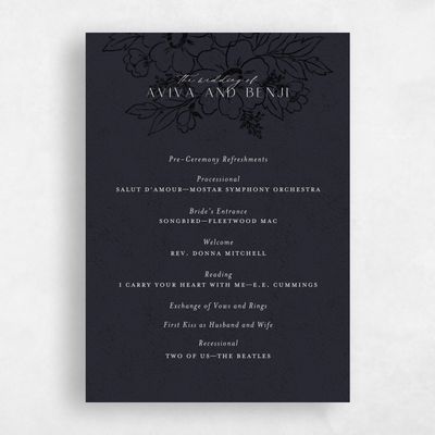 Ebony, Black Wedding Program - Oriabel