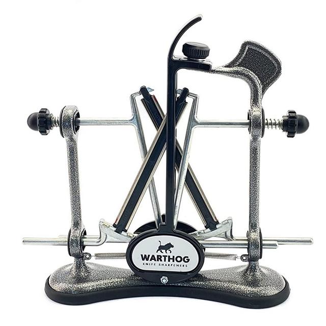 Warthog V-Sharp A4 Knife Sharpeners, 325 Grit Diamond Rods with Adjustable Angles, Professional Knife Sharpener System, Metal Frame Construction, Gunmetal Grey