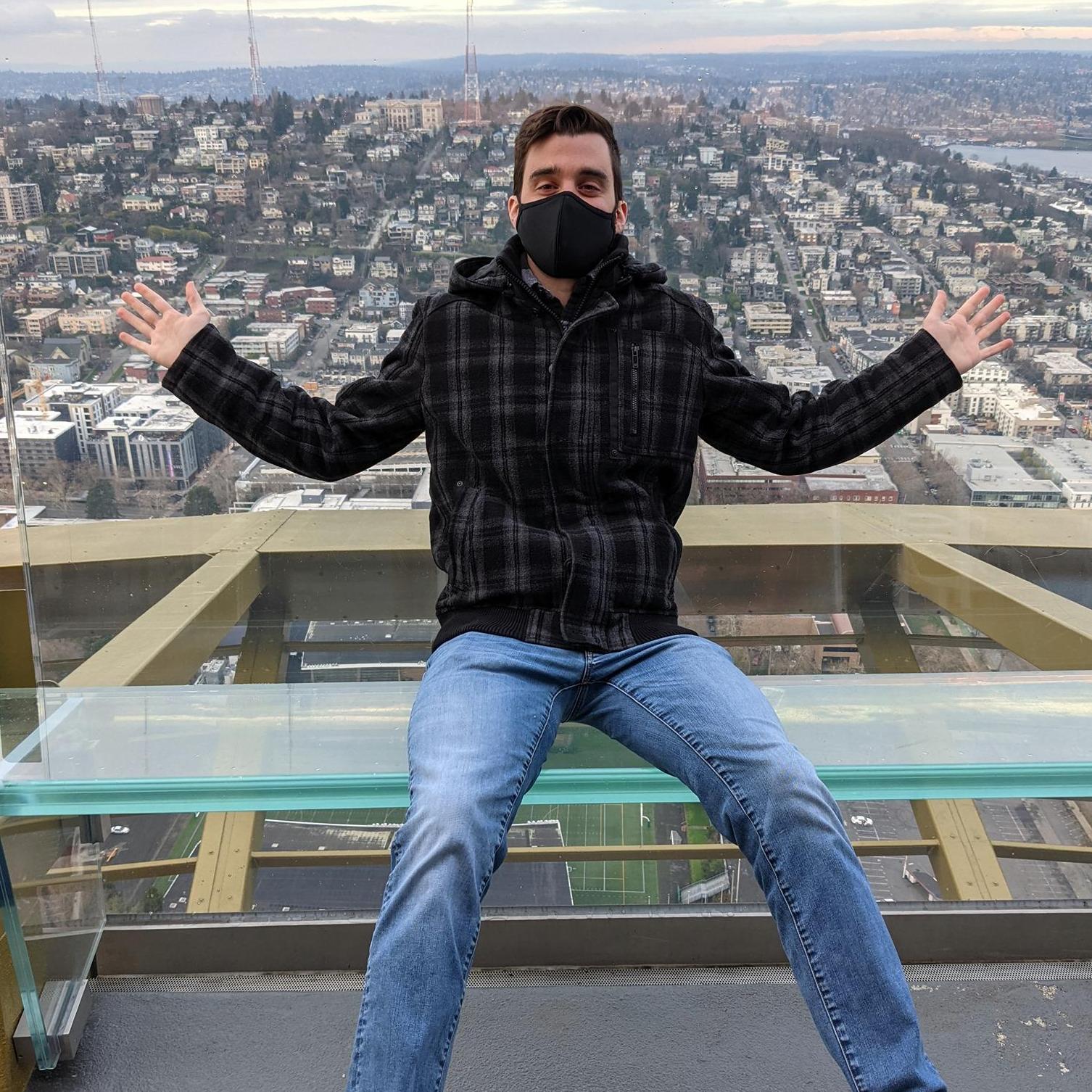 Matt visiting the Space Needle, 2021