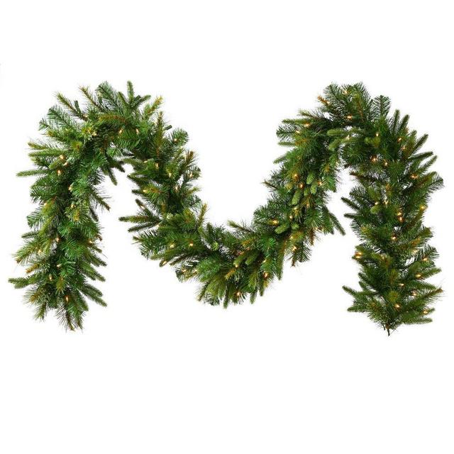 Vickerman 9' Cashmere Pine Artificial Christmas Garland, Clear Dura-lit Incandescent Lights - Faux Pine Christmas Garland - Seasonal Indoor Home Decor