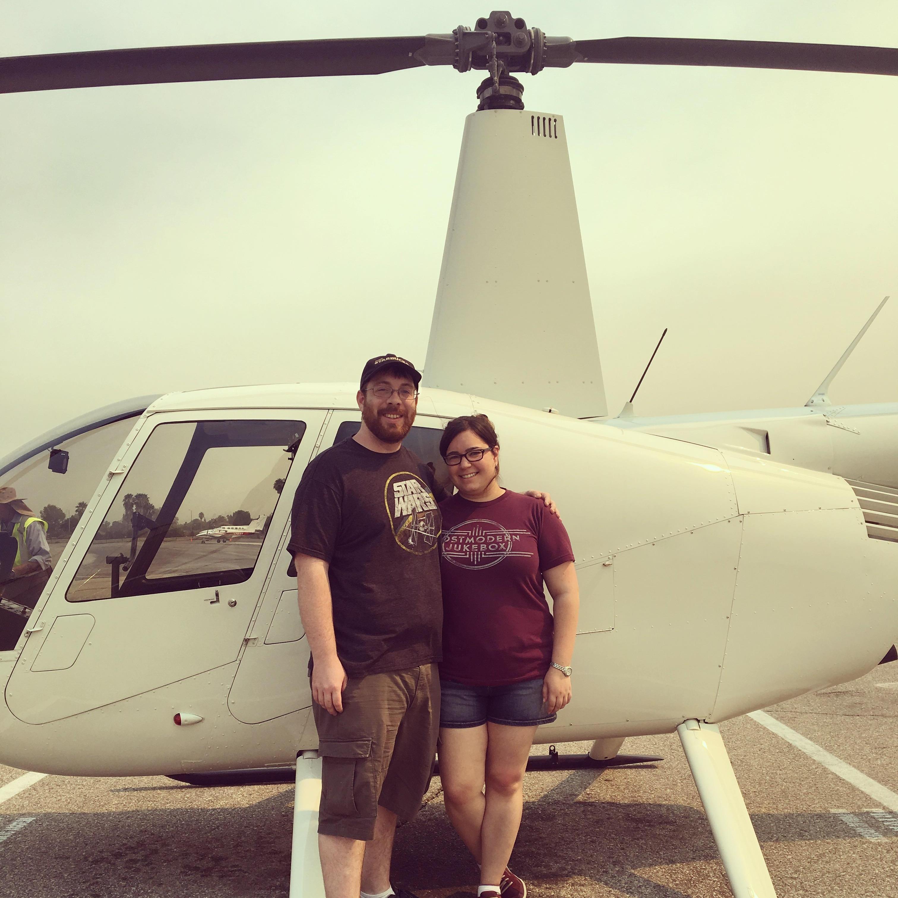 Before our helicopter tour of LA, 2016