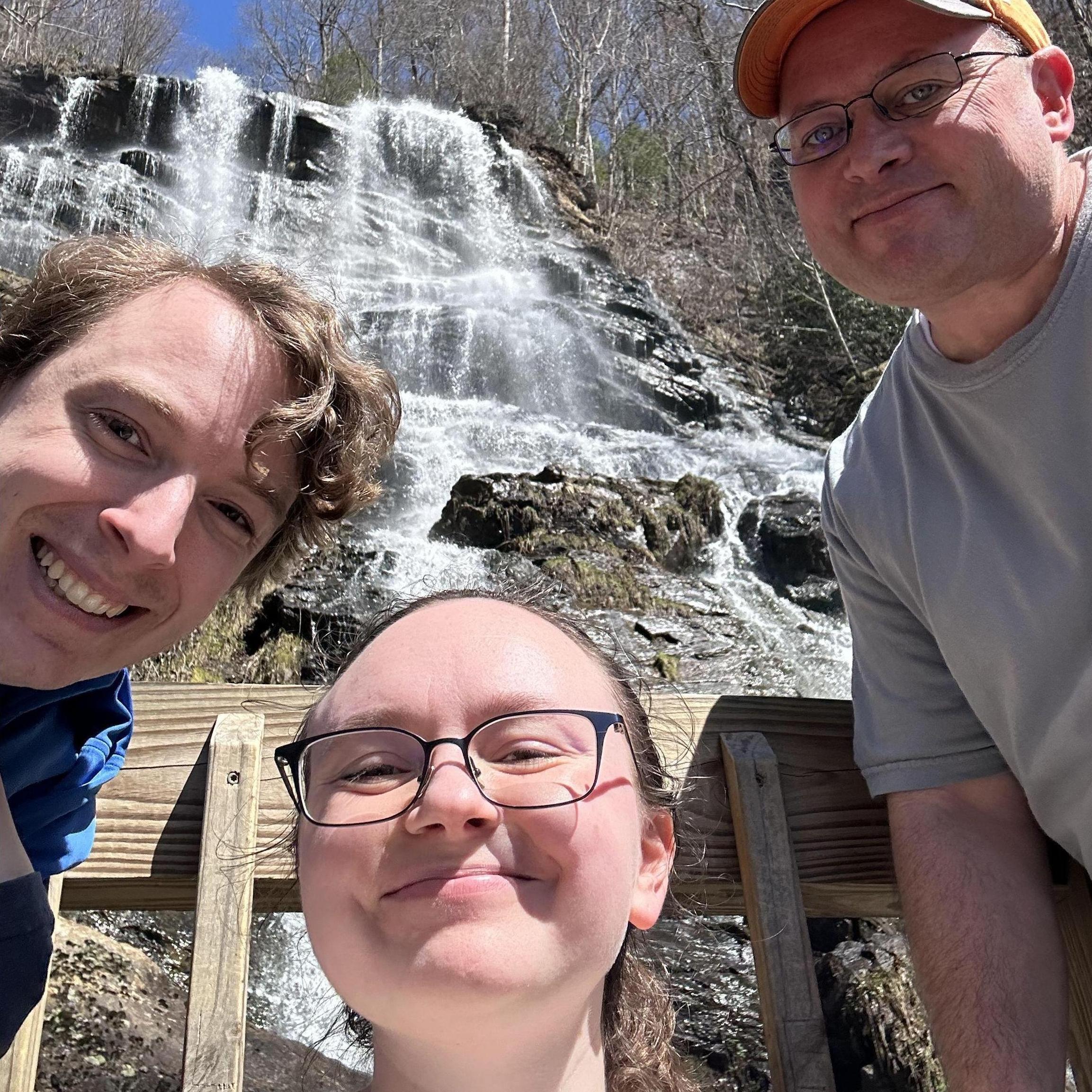 The three of us walked down like 300 steps to get to this point. Did we regret it? No. Did we almost die walking back up? Yes. Or at least Claudia did. (3/16/2024)