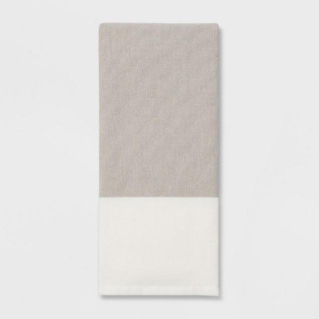 Color Block Dual Sided Terry Kitchen Towel White/Brown - Project 62™