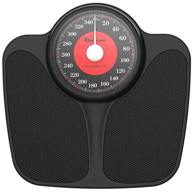 Adamson A23 Scales for Body Weight - Up to 350 LB, Anti-Skid Rubber Surface, Extra Large Numbers - High Precision Bathroom Scale Analog - Durable with 20-Year Warranty - New 2021
