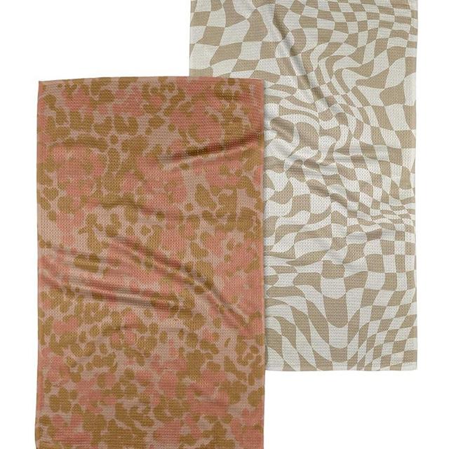 GEOMETRY Fall Kitchen Towels - Quick Dry Microfiber Cloth Fall Dish Towels for Kitchen Drying - Premium Quick Dry Towel (Harvest Hues, 18" x 30" (2-Pack Set))