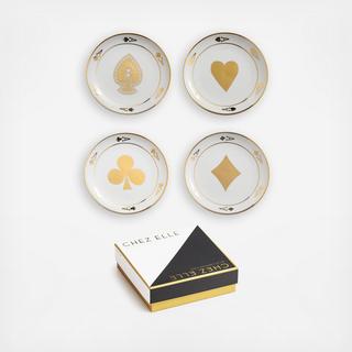 Chez Elle Coupe Appetizer Plate, Set of 4