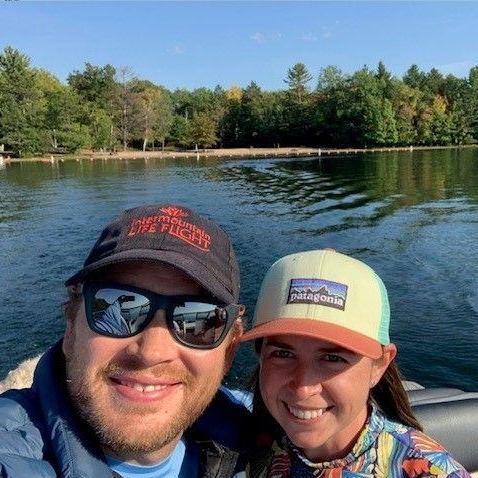 We were invited to Manitowish Waters, Wisconsin for a week of water sports. The booze cruise, shown here, gave Bridget the liquid courage needed to waterski in the chilly water. - September 2023