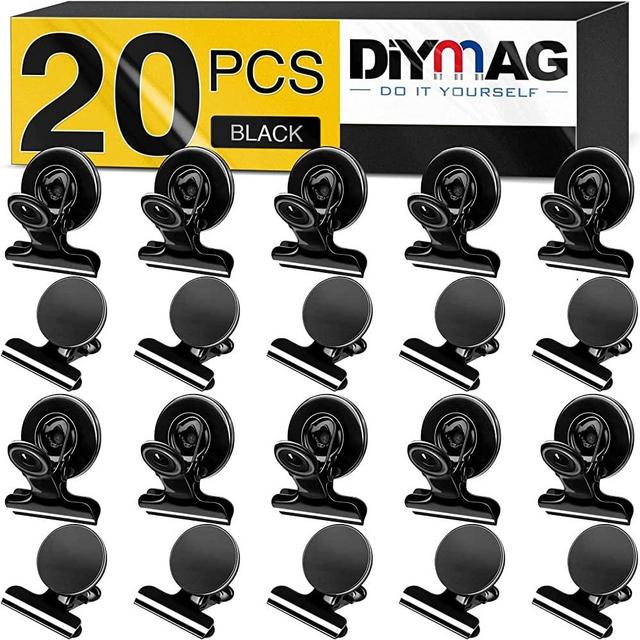 DIYMAG Fridge Magnet,Refrigerator Magnets,Magnetic Clips Heavy Duty for Refrigerator, Fridge Magnets,Strong Magnets for Fridge,Whiteboard,Office,Locker,Classroom.(Black, 20PCS)