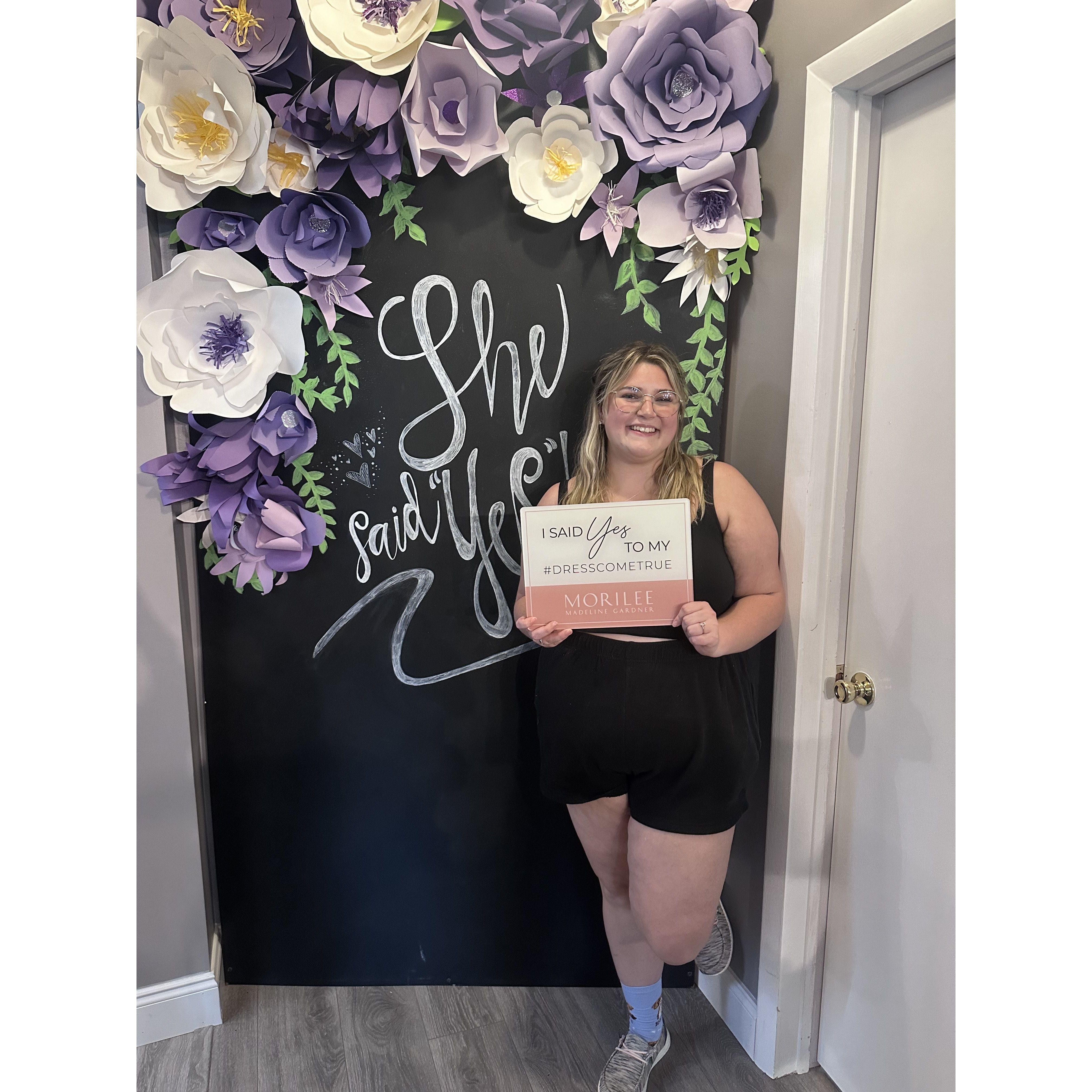 Sarah said yes to her wedding dress, October 2024