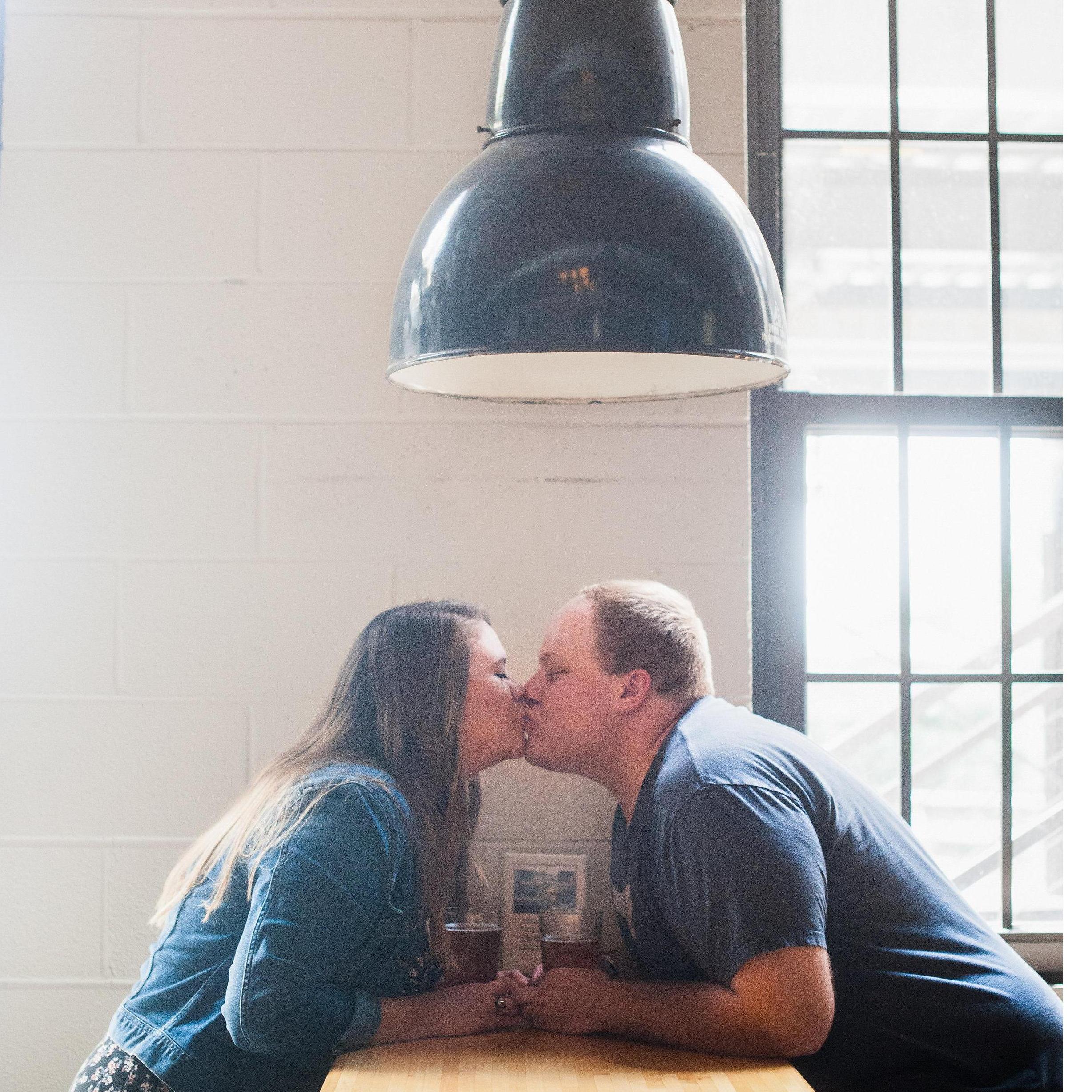 The same table at Ponysaurus and same clothes we wore on our first date. Photo by Fancy This Photography