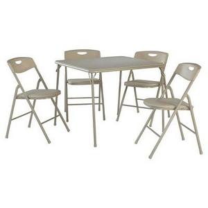 5 Piece Folding Table and Chair Set - Antique Linen - Cosco