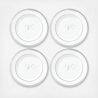 Federal Platinum Script Tidbit Plate, Set of 4
