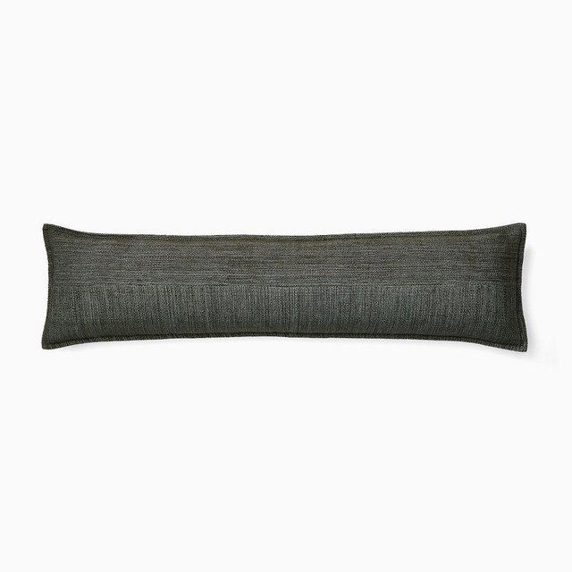 Channeled Weave Lumbar Pillow Cover, 12x46, Dark Olive