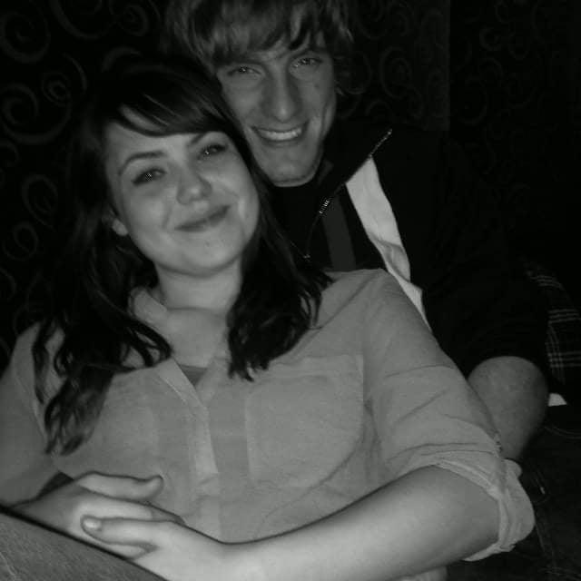 The first picture we ever took together. Downtown Indianapolis at a nightclub during Latina Night! Drunk in love!