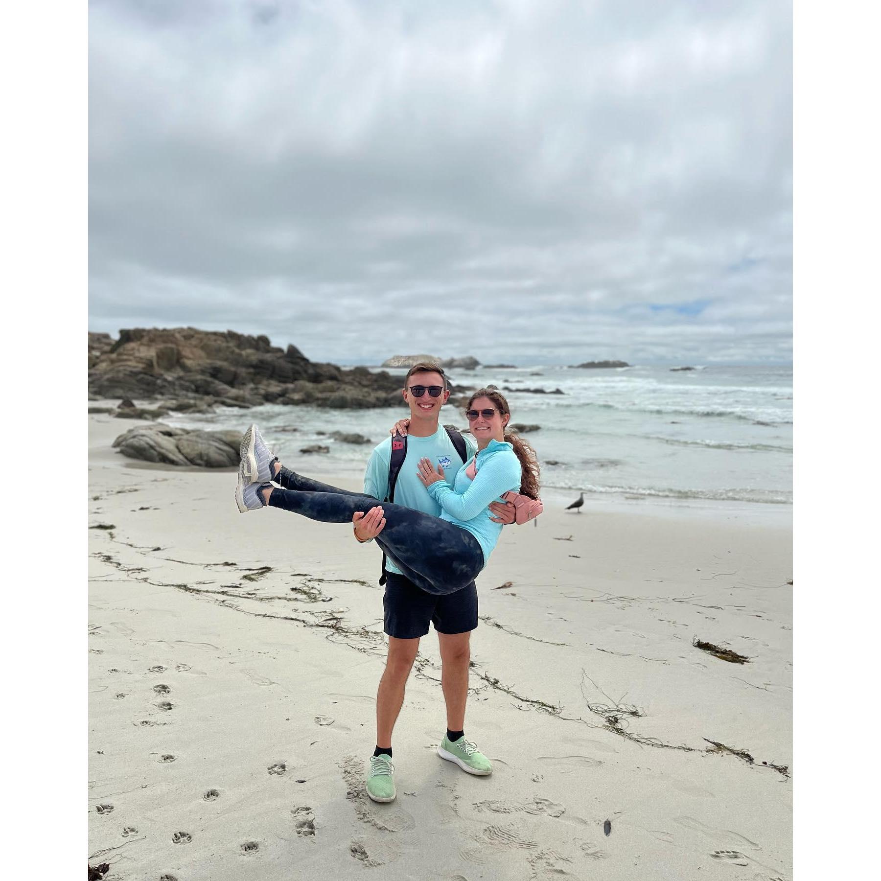 Originally, Maddi thought Jake was going to propose on the 17 mile drive, however, little did she know he popped the question two days later!