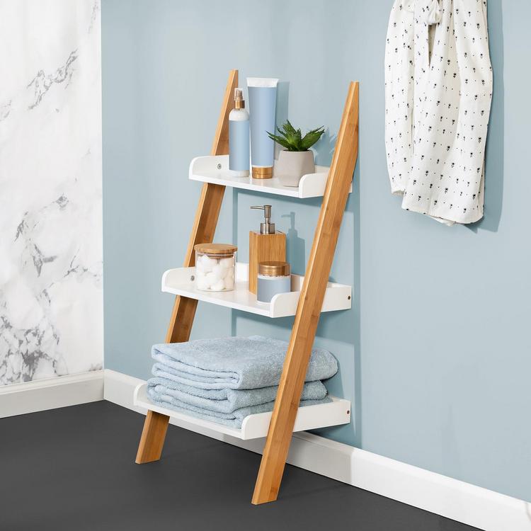 bathroom ladder shelf grey
