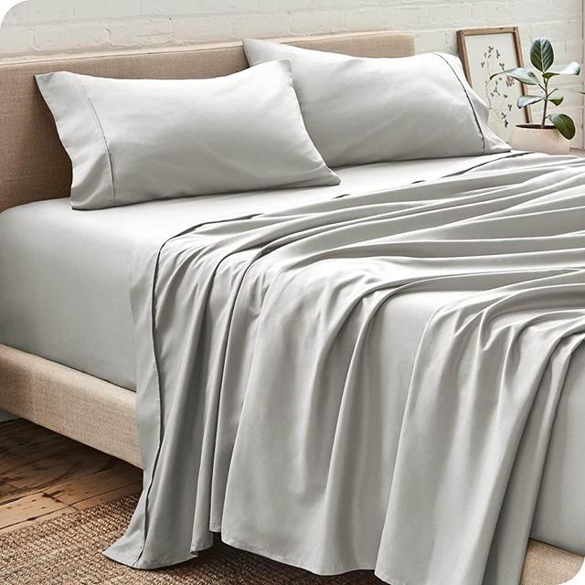 Bare Home Queen Sheet Set - Luxury 1800 Ultra-Soft Microfiber Queen Bed Sheets - Double Brushed - Deep Pockets - Easy Fit - 4 Piece Set - Bedding Sheets & Pillowcases (Queen, Cloud Grey)