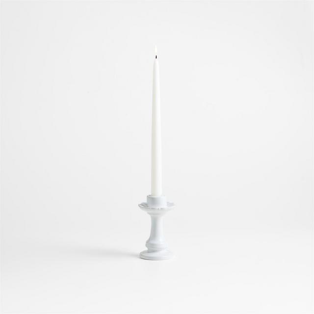 Firenze 5" White Ceramic Taper Candle Holder