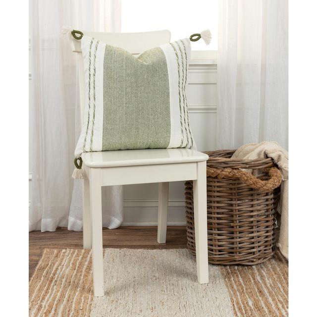 Rizzy Home Modern Stripe Tassal Decorative Pillow, 20" X 20"