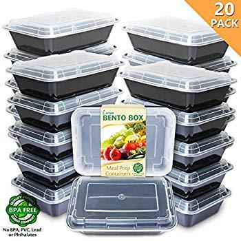 Freshware Meal Prep Containers [15 Pack] 3 Compartment with Lids, Food Containers, Lunch Box | BPA Free | Stackable | Bento Box, Microwave/Dishwasher/Freezer Safe, Portion Control, 21 day fix (32 oz)