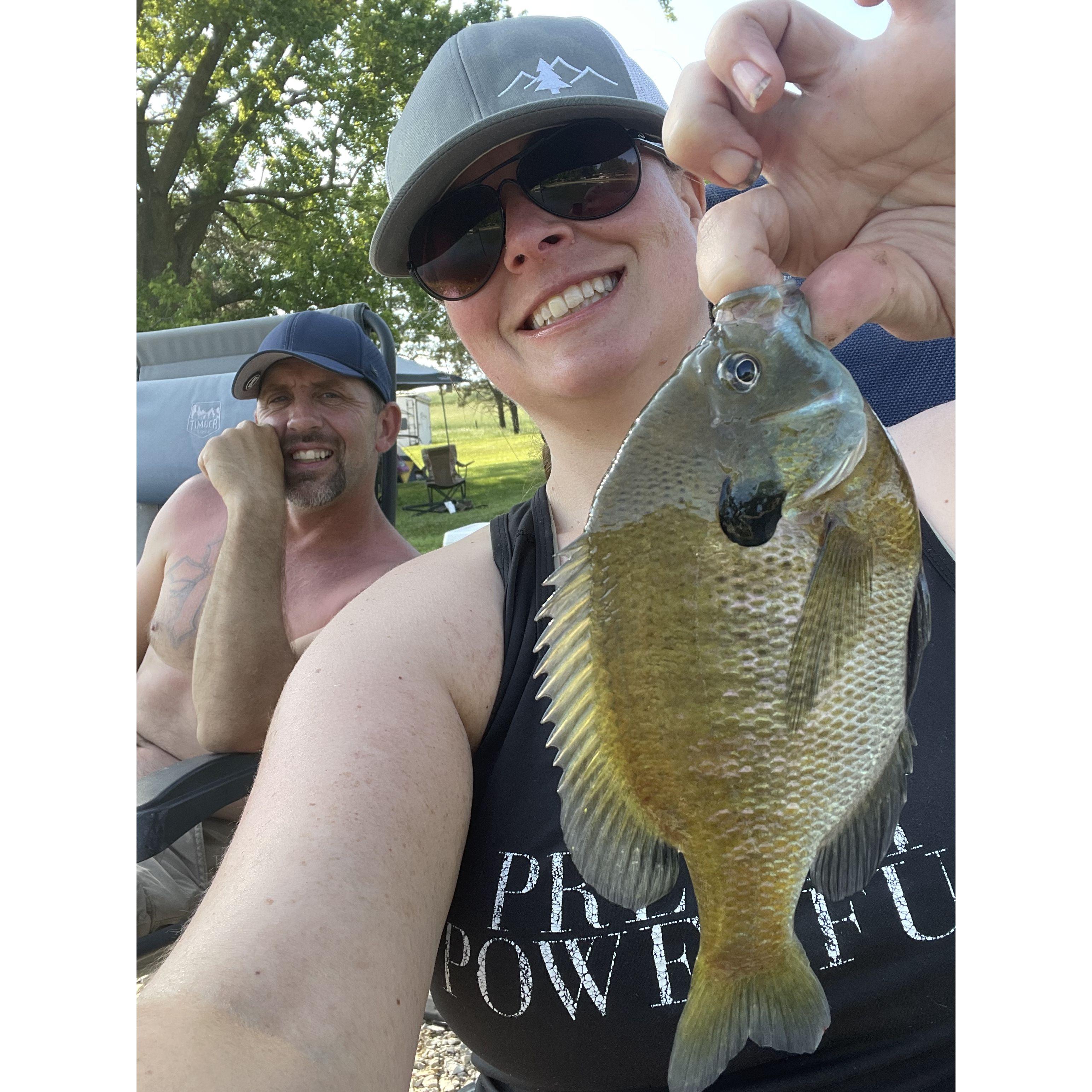 Jenna caught her first fish!