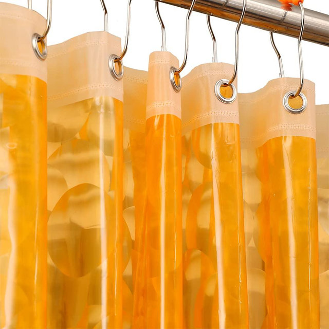 Ga-Geetopia Thanksgiving EVA 3D Orange Water Cube Plastic Shower Curtain Liner - 72" x 72" Bathroom Shower Showroom Curtain Liner with Rustproof Metal Gromments and Weighted Magnet