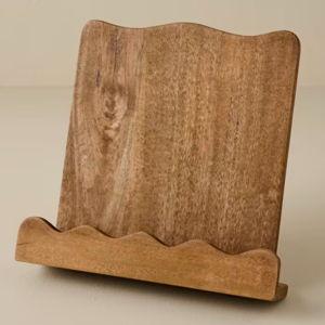 Antiqued Wood Scalloped Cookbook Holder