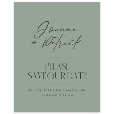 Sage, Green Wedding Digital Save the Date - Hannegan Portrait