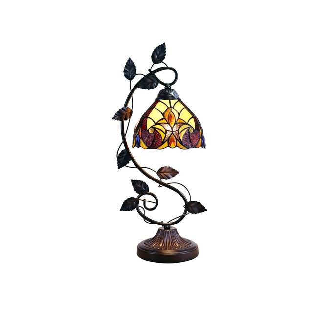 Chloe Lightingch38632av08-Nt1 Adia Victorian Tiffany-Syle Dark Bronze 1 Light Accent Table Lamp 8" Wide