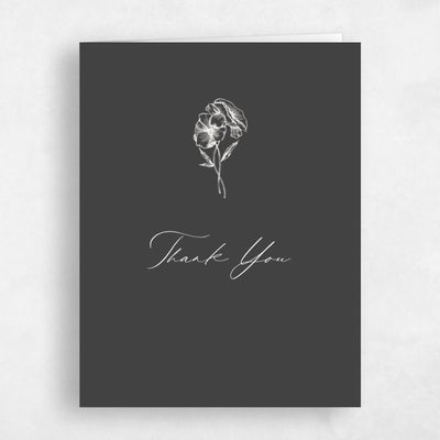 Charcoal, Grey Wedding Thank You - Lyra Portrait