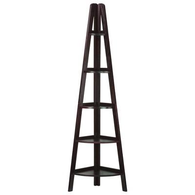72" 5 Shelf Corner Bookcase