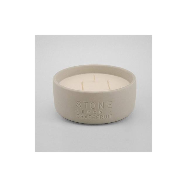 11oz Debossed Ceramic Jar 3-Wick Candle Stone - Lemon & Grapefruit - Project 62™
